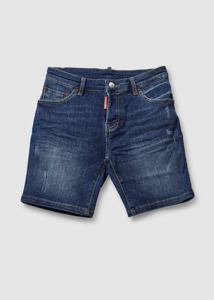 Kids Commando Denim Shorts In Blue