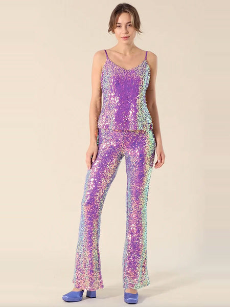 Aya Sequin Trousers - Purple