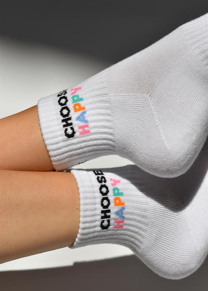 SOXYGEN White Choose Happy Mini Sock