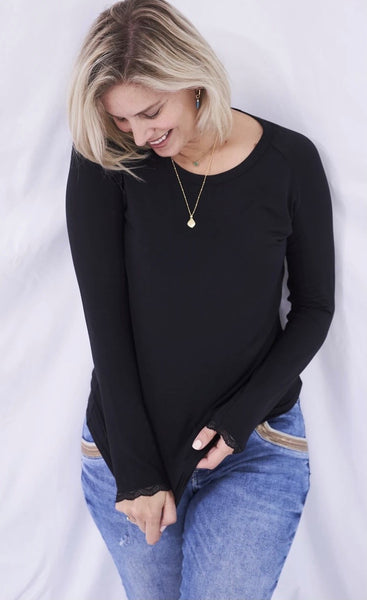 Stripe and Stare Black Slouch Top