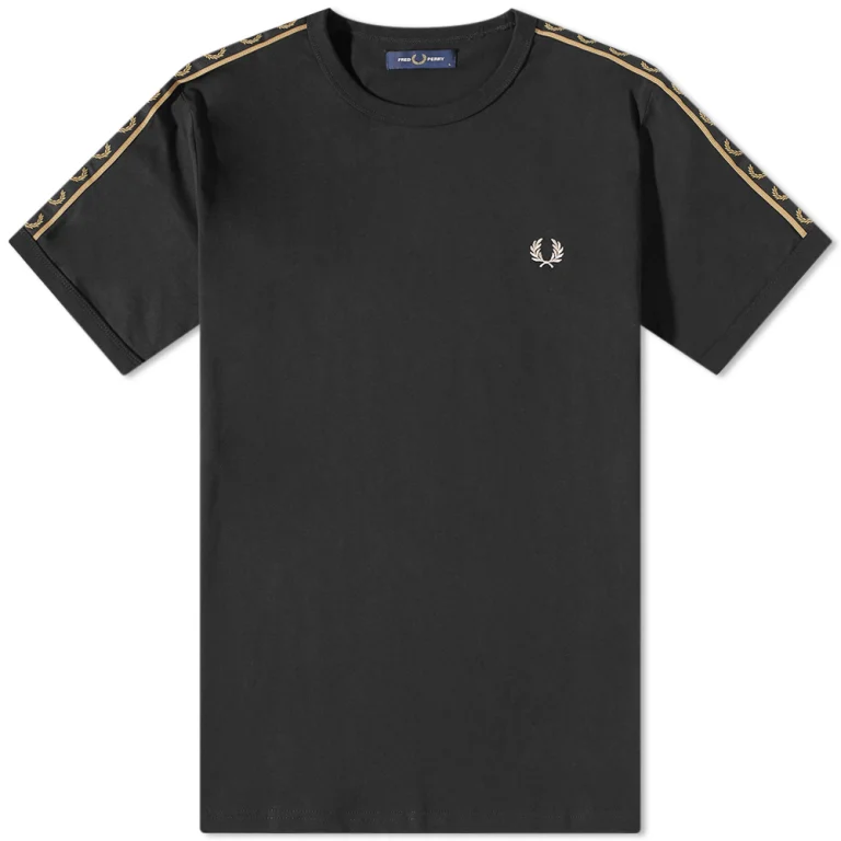 Fred Perry Authentic Ringer Tee Black & Gold