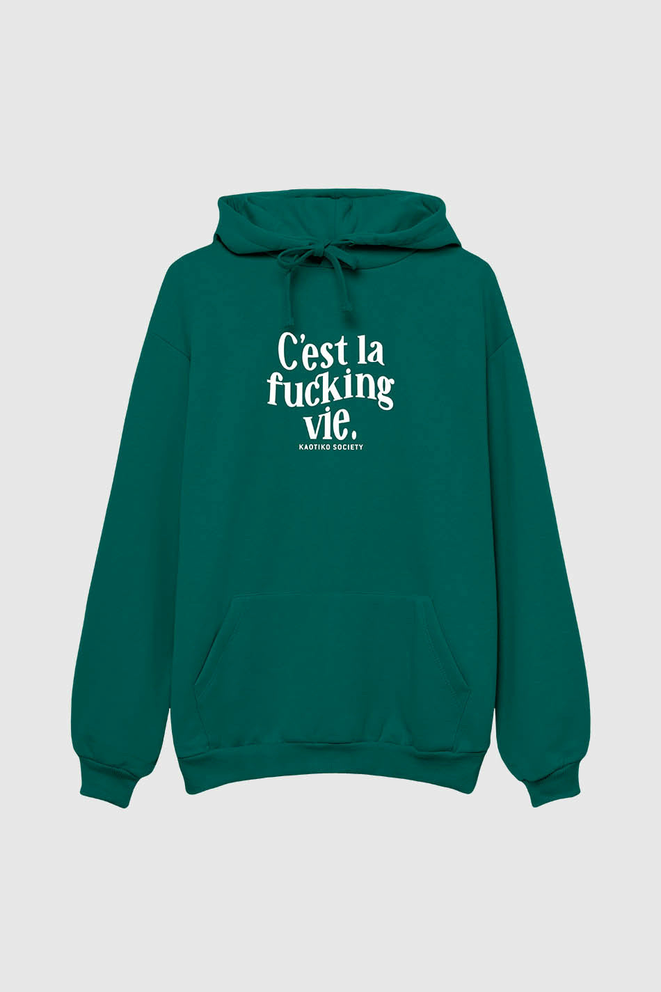 Hooded Sweatshirt "c'est La Vie" - Green