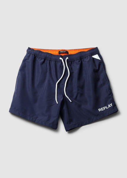 Mens Logo Swim Shorts In Blue