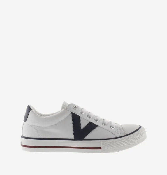 Victoria Tribu Contrast Canvas Sneaker In White Blanco