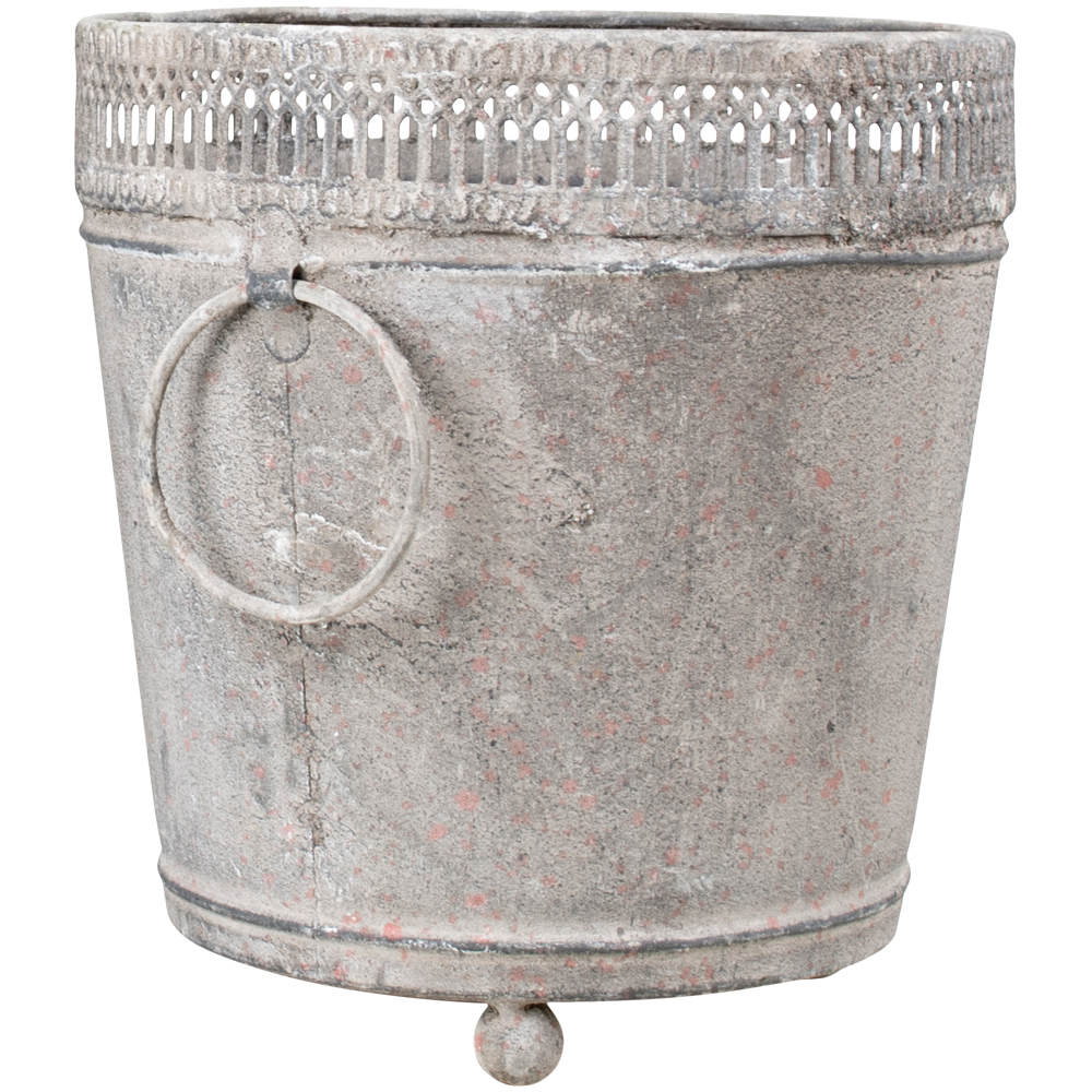 Medium Ornate Zinc Planter with Handles