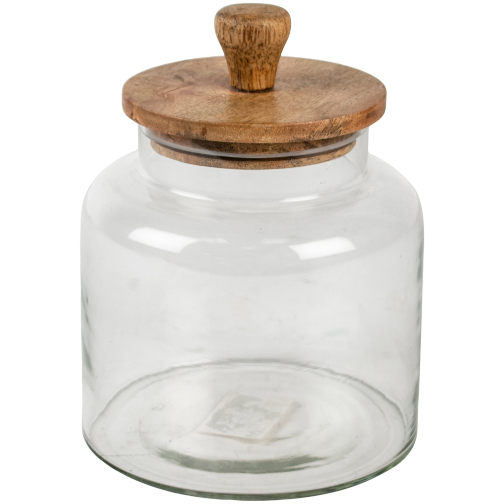 Grand Illusions Small Glass Jar with Wooden Lid