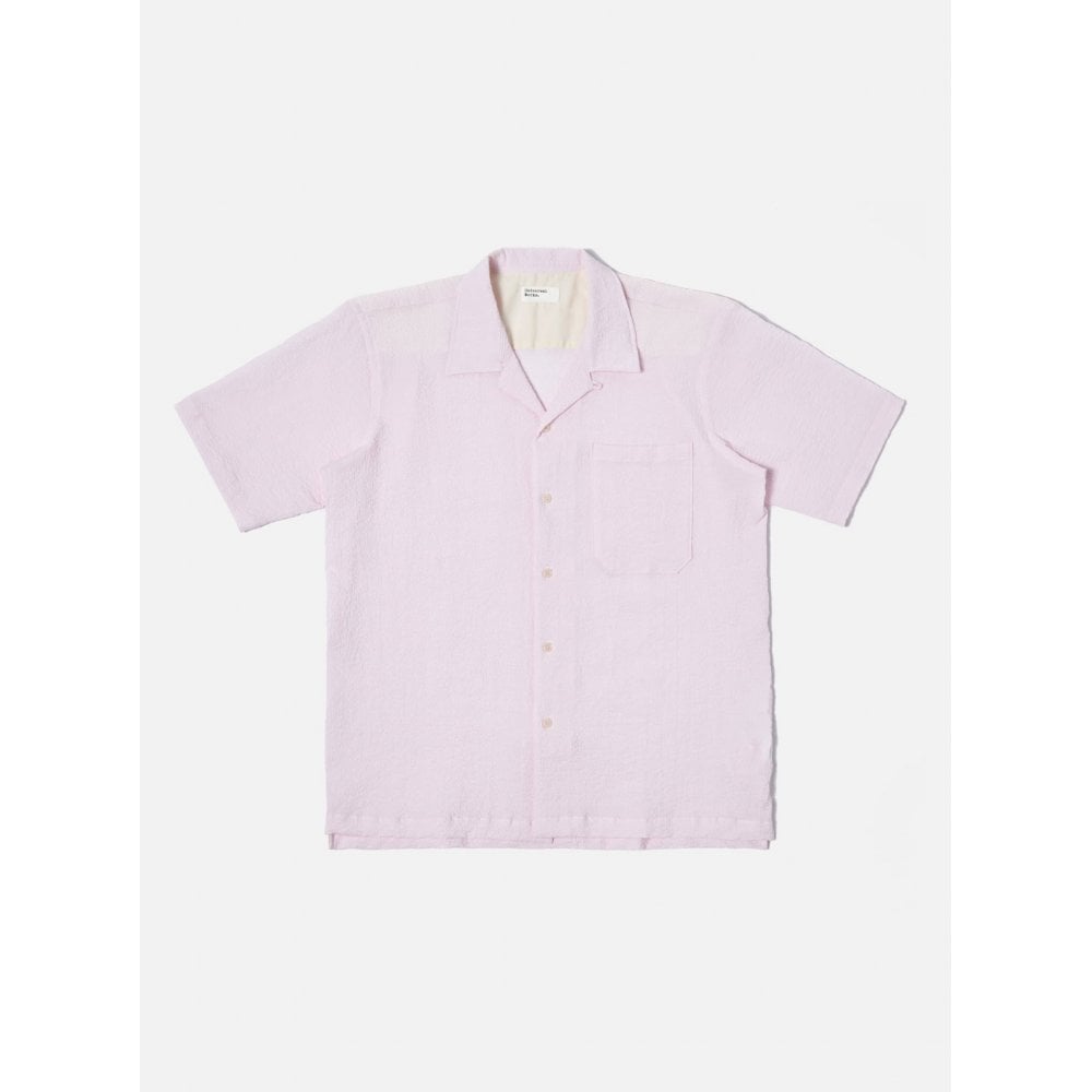 Pink Seersucker Camp Shirt