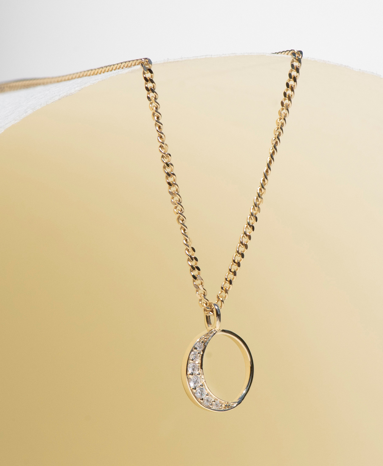 New Moon Diamond Gold Necklace