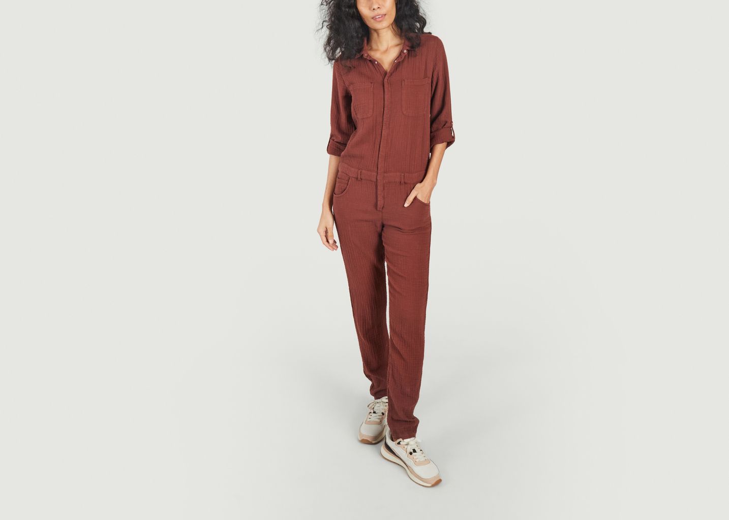 Emile and Ida Straight Jumpsuit In Cotton Gauze