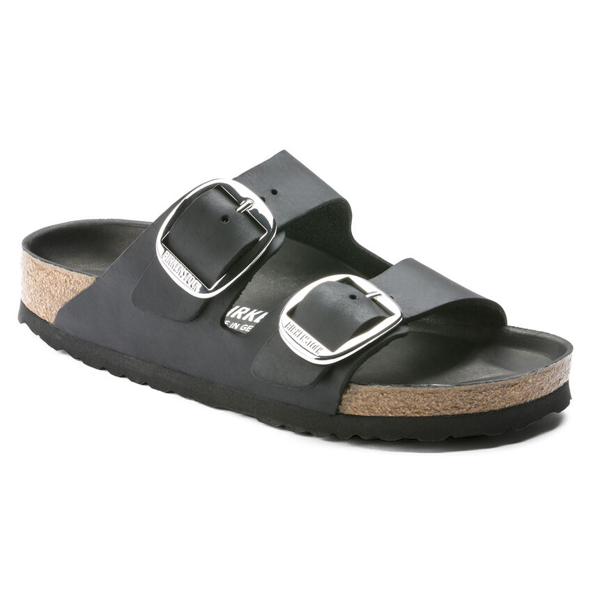 Birkenstock Womens Arizona Big Buckle Black Oiled Nubuk