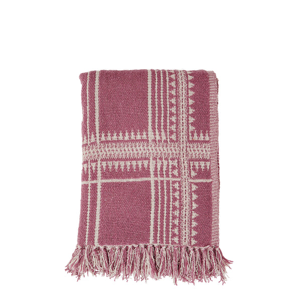 Rose Pink Double Sided Recycled Cotton Throw