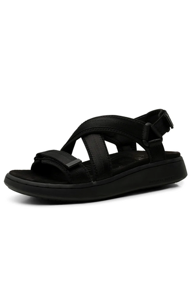 Line Cross Black Sandals