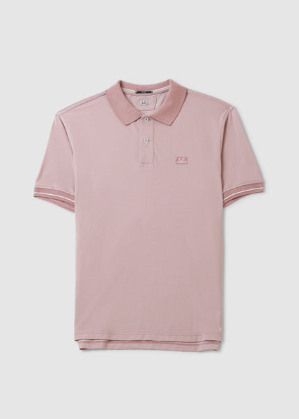 Men's Tacting Piquet Logo Polo Shirt In Pale Mauve