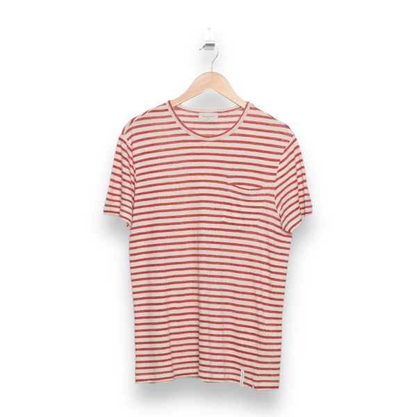 Tee Striped Linen Blend Rosso/latte