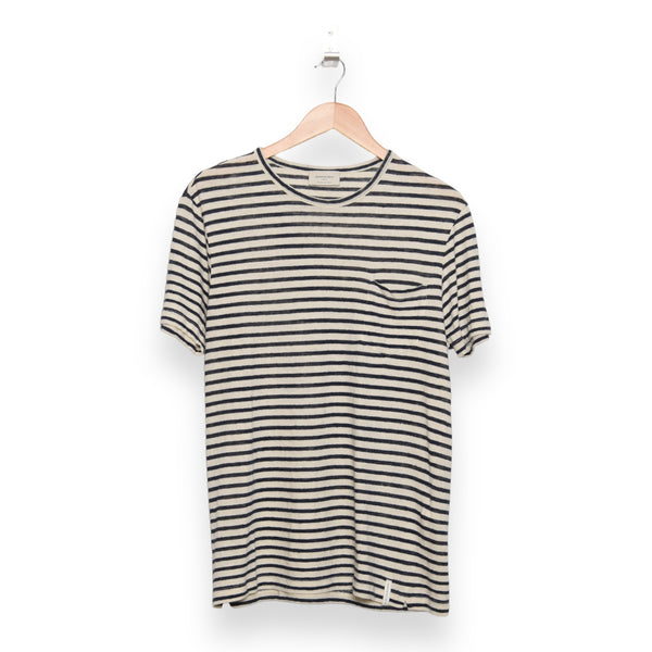 Tee Striped Linen Blend Blue/latte