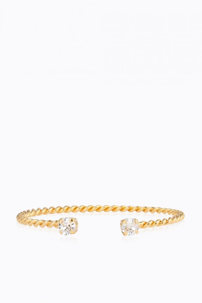 Caroline Svedbom Mini Twisted Bracelet In Gold Crystal