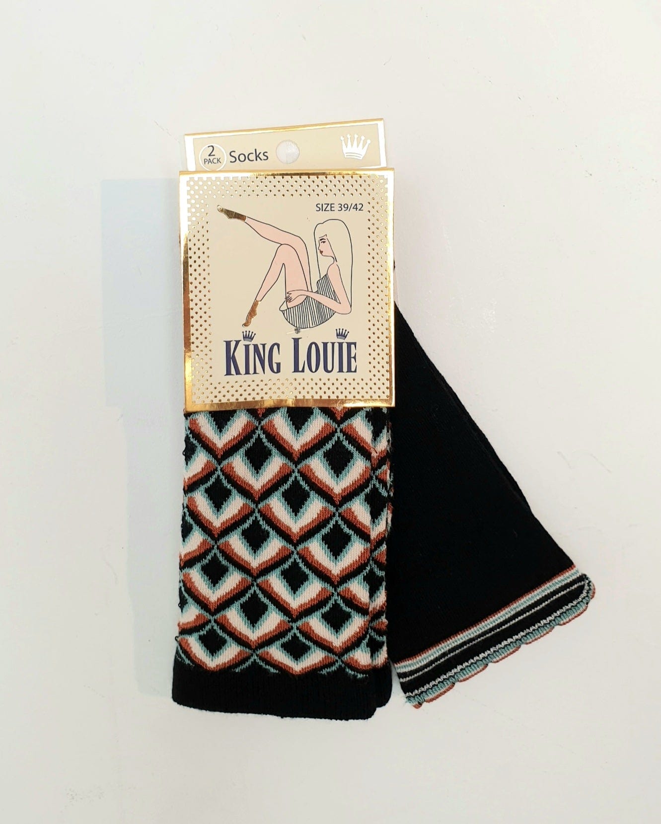 King Louie Pack of 2 Black Lollipop Socks