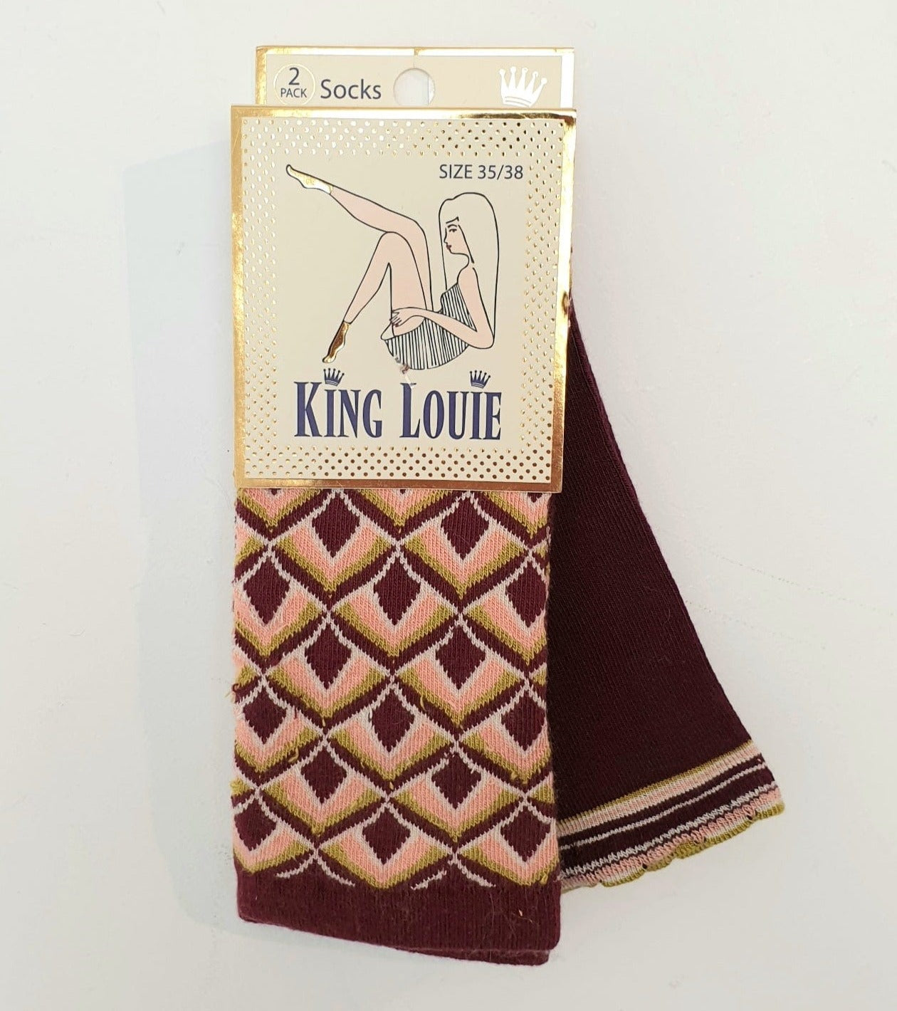 King Louie Pack of 2 Porto Red Lollipop Socks