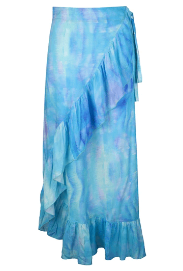 Sophia Alexia Turquoise Wave Wrap Skirt