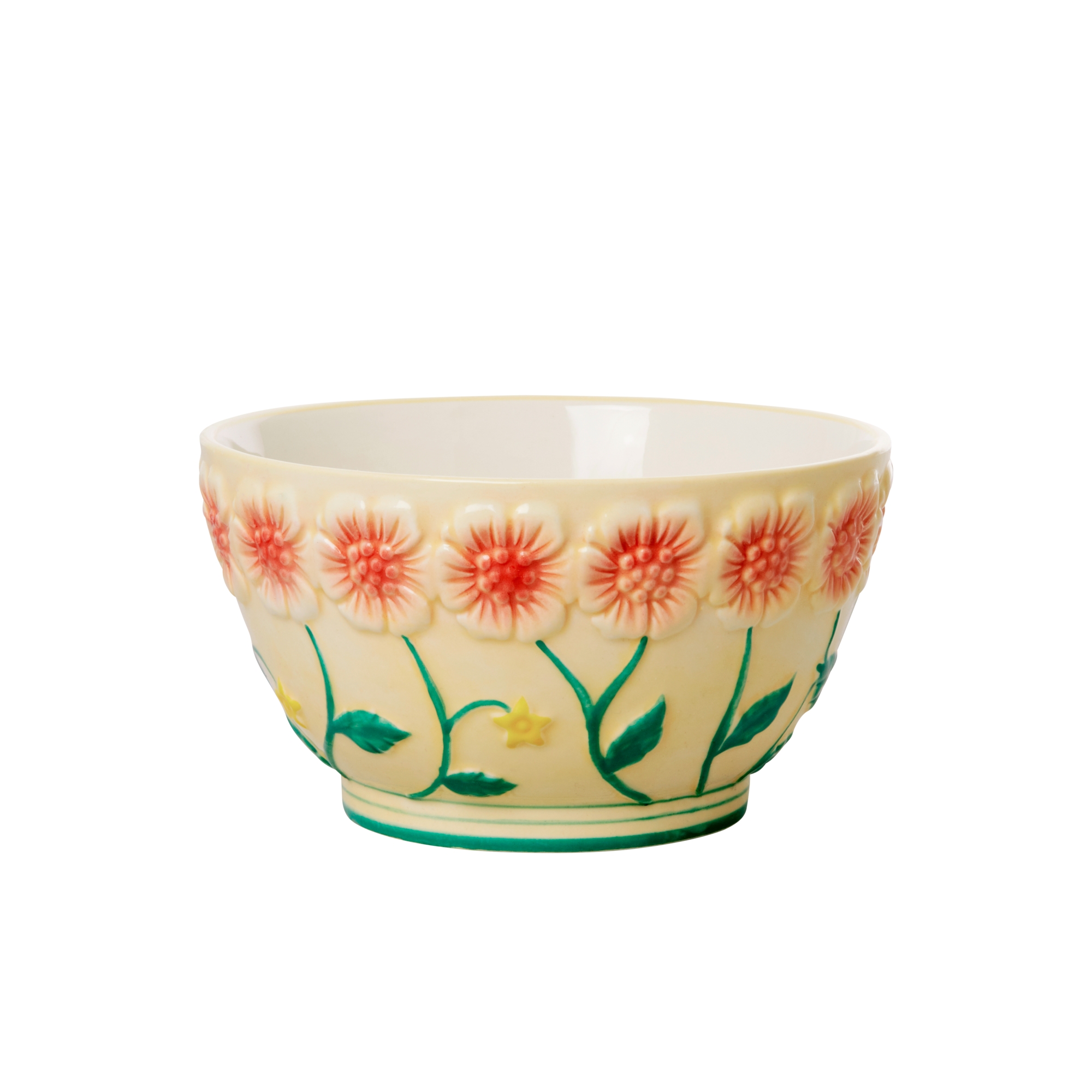 Embossed Ceramic Bowl - Creme