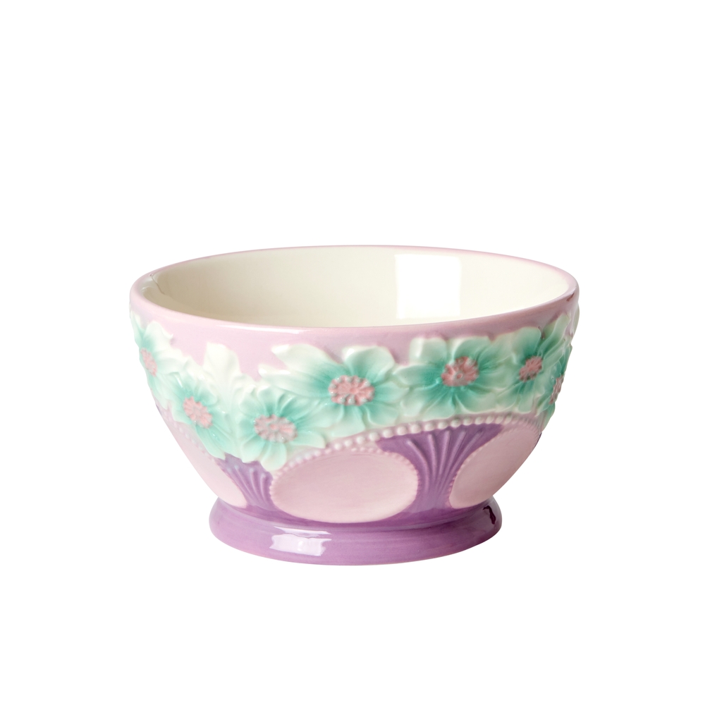 Embossed Ceramic Bowl - Lavender