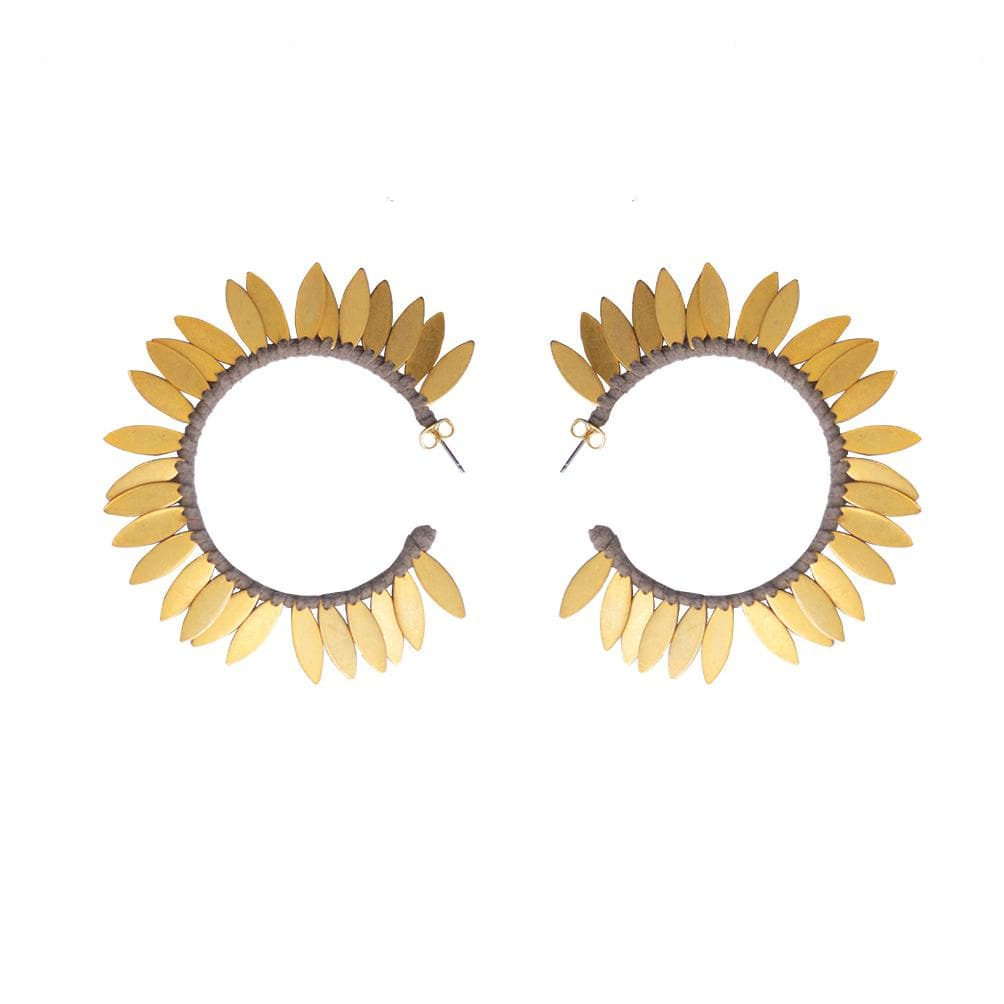 fl-private-collection-gold-suede-wrap-leaf-hoop-earrings