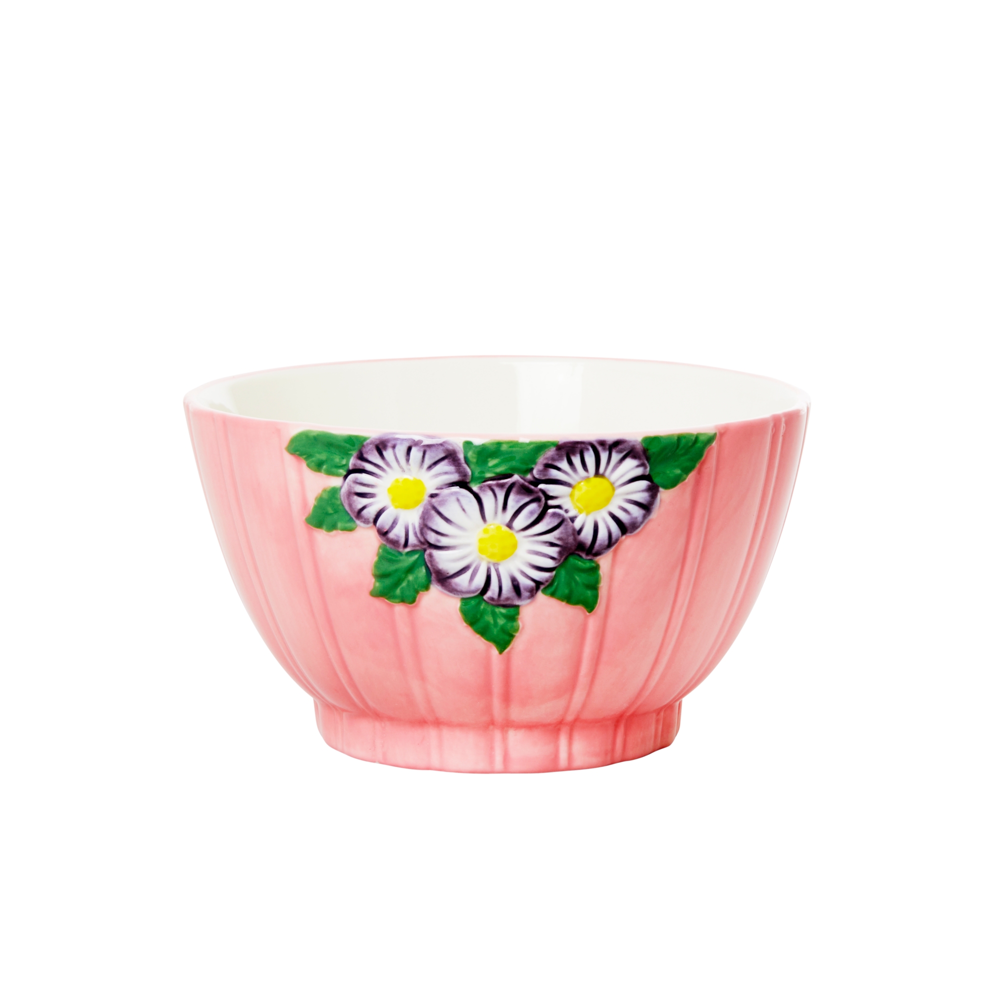 Embossed Ceramic Bowl - Pink