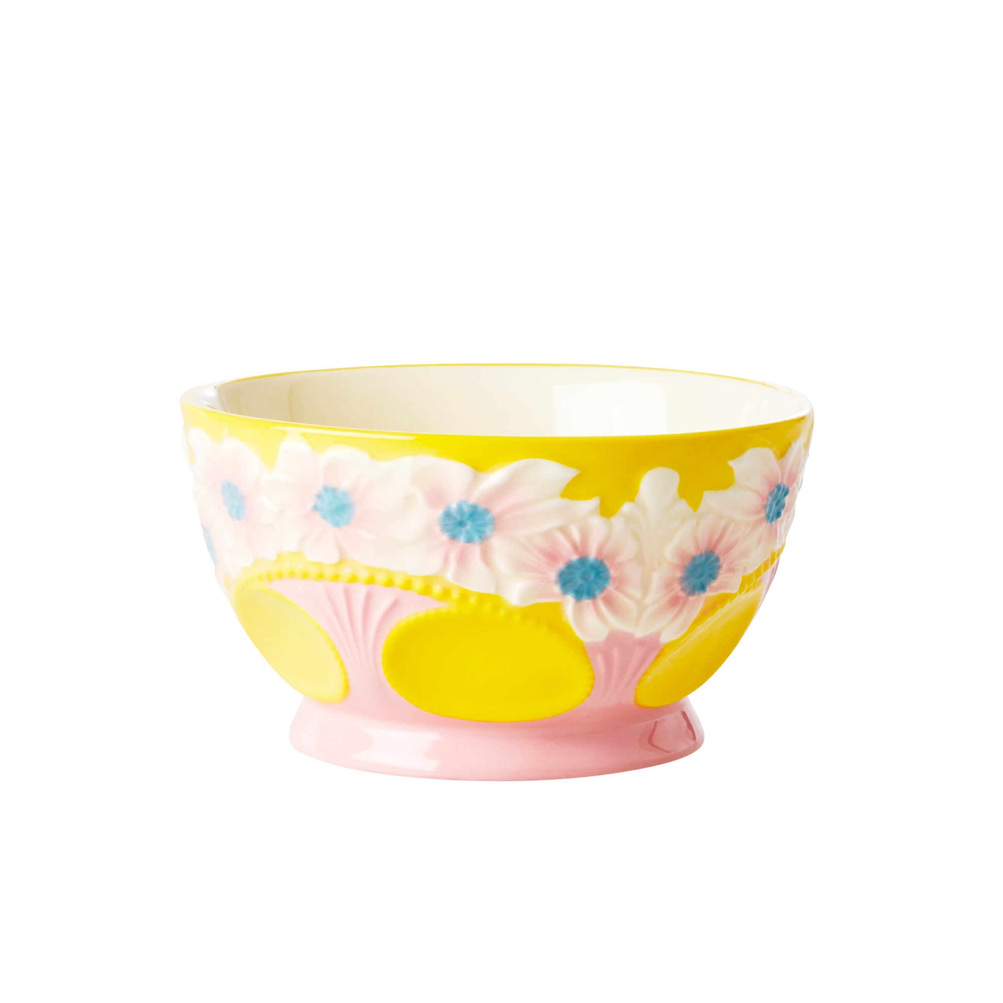 Embossed Ceramic Bowl - Yellow