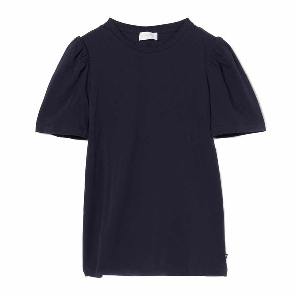 Navy Puff Sleeve T Shirt