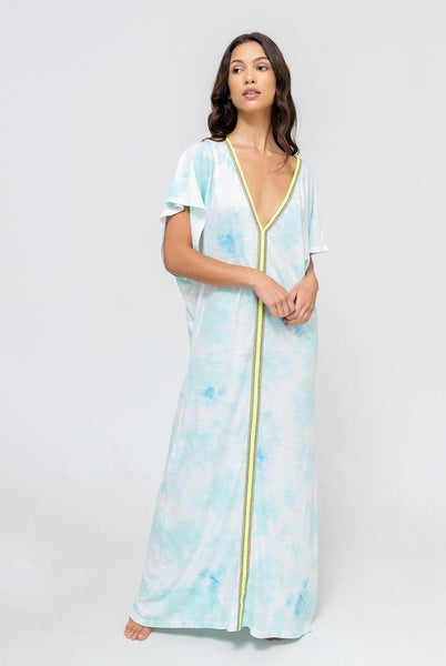 Light Blue Tie Dye Inca Abaya Sundress