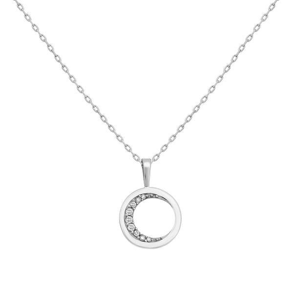 PureShore Ola Necklace in Sterling Silver with White Diamonds