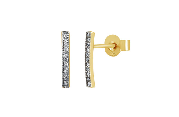 PureShore Yellow Gold Vermeil With White Diamonds Eos Earrings 