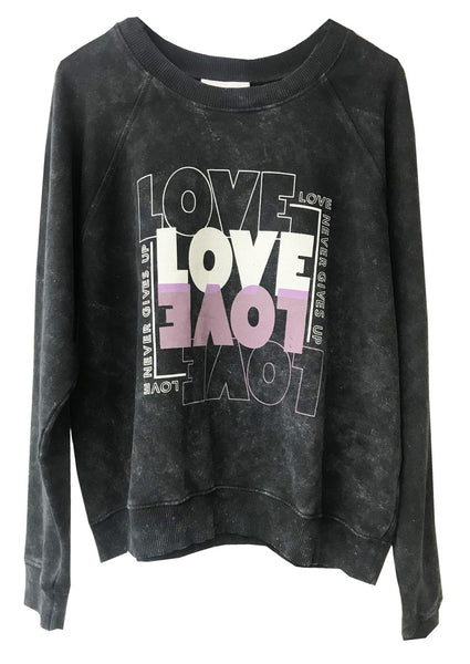 Love Slogan Sweater In Carbon