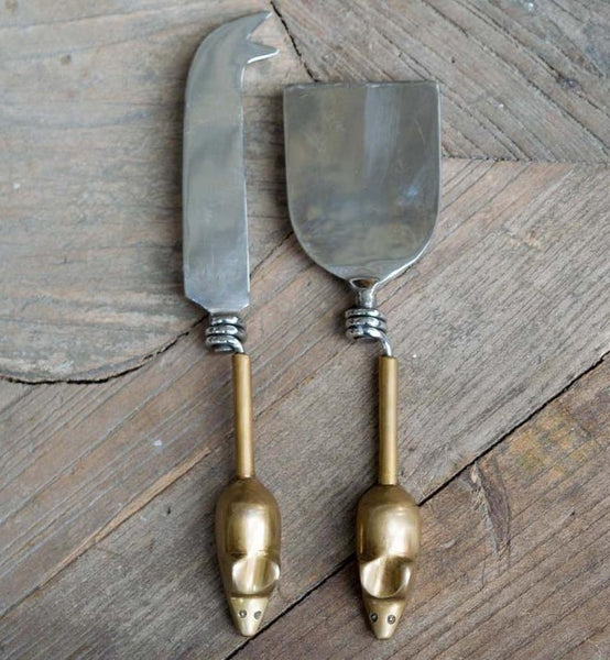 Distinctly Living Set of 2 Mouse Cheese Knives