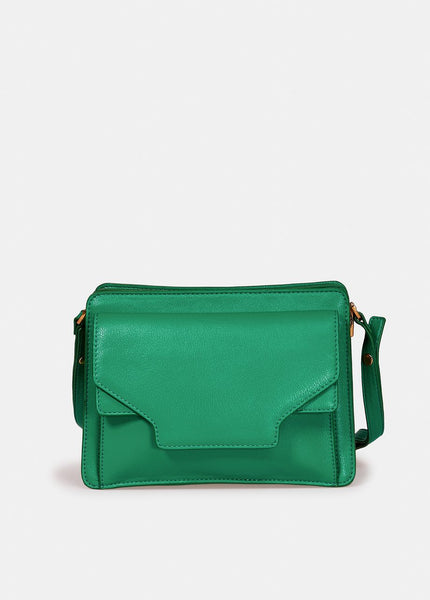 Green Faux Leather Shoulder Bag