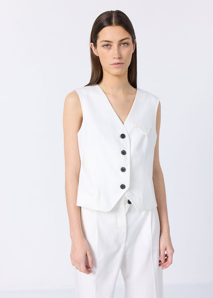 Wesley 7 Waistcoat - White