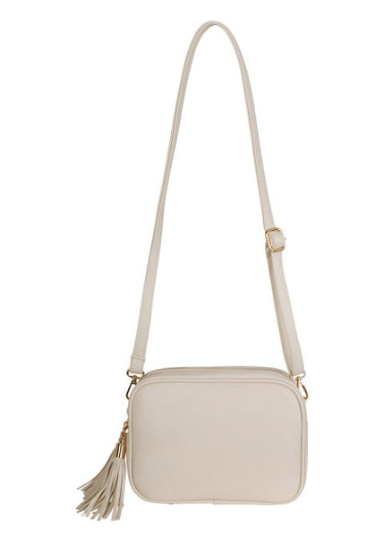 Double Zip Cross Body Bag - Beige