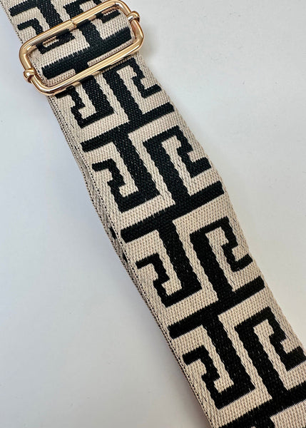 Patterned Black Taupe Strap