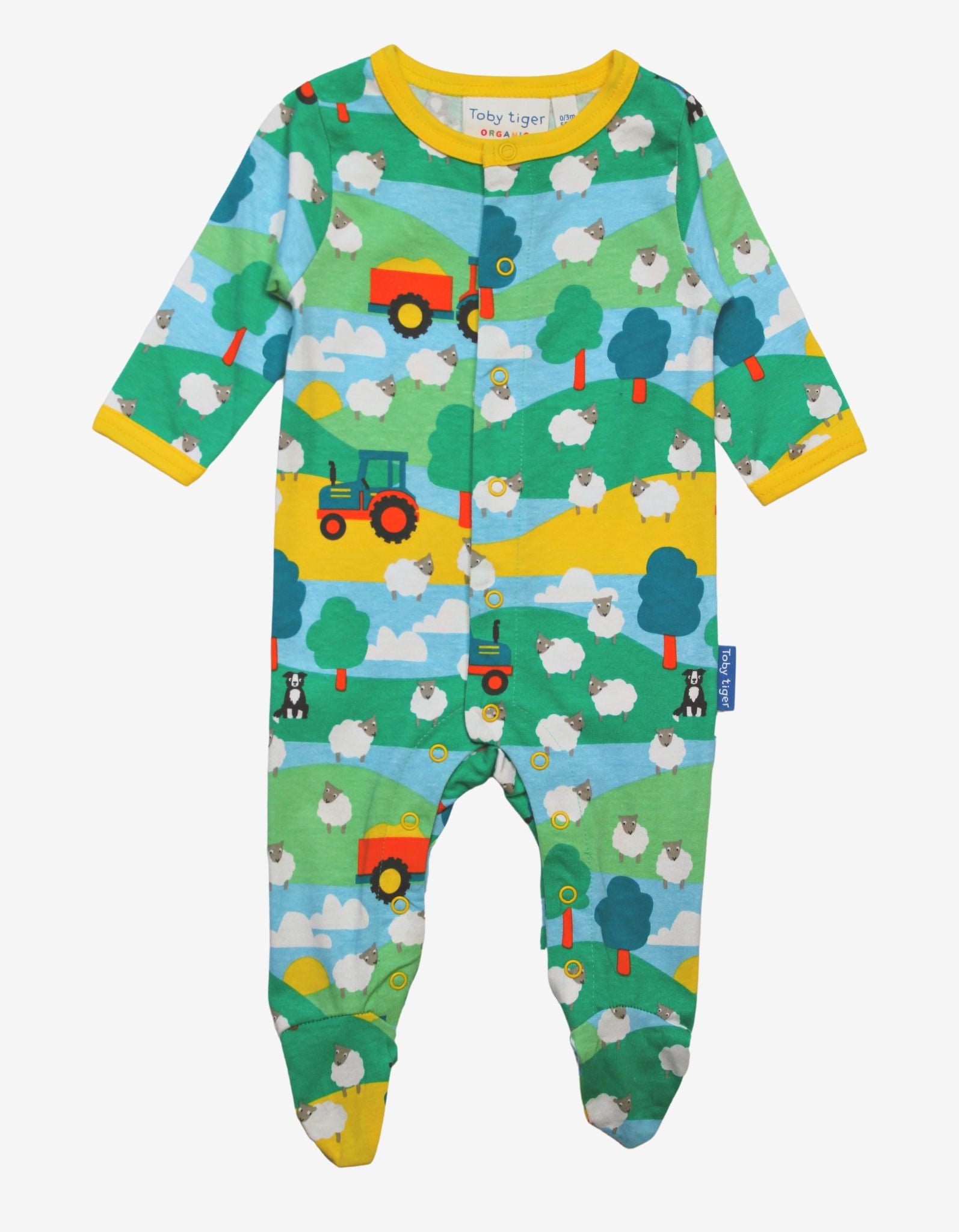 Organic Farm Printed Babygrow