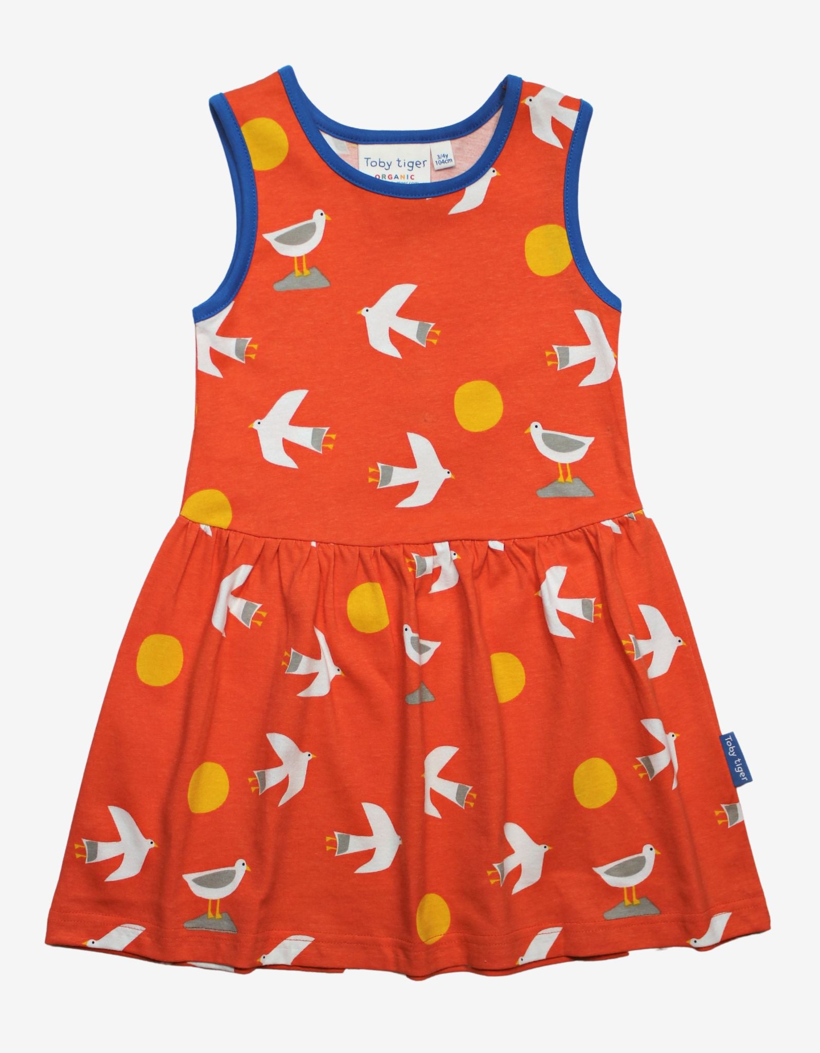 Organic Seagull Printed Summer Dress