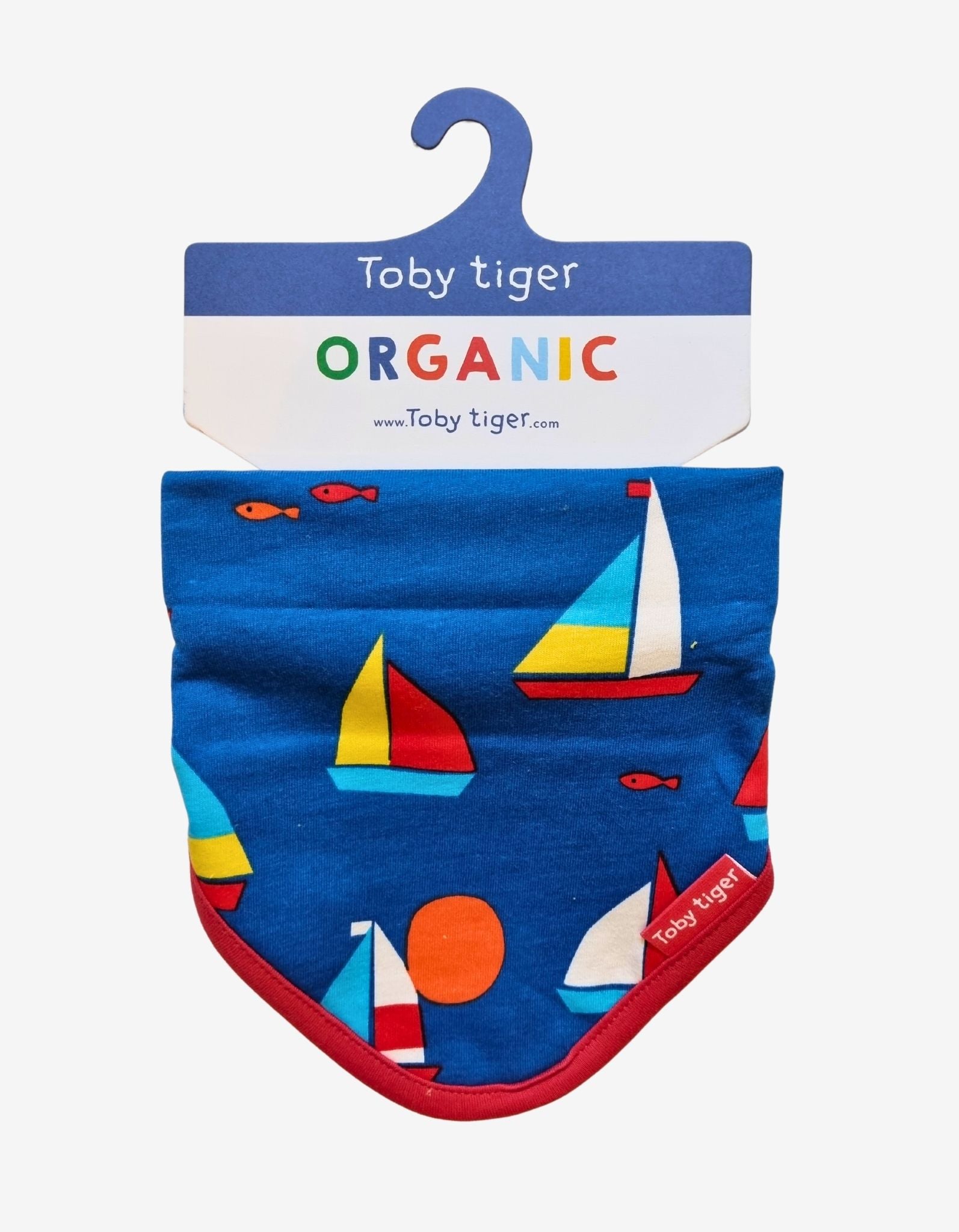 Organic Sailboat Print Dribble Bib