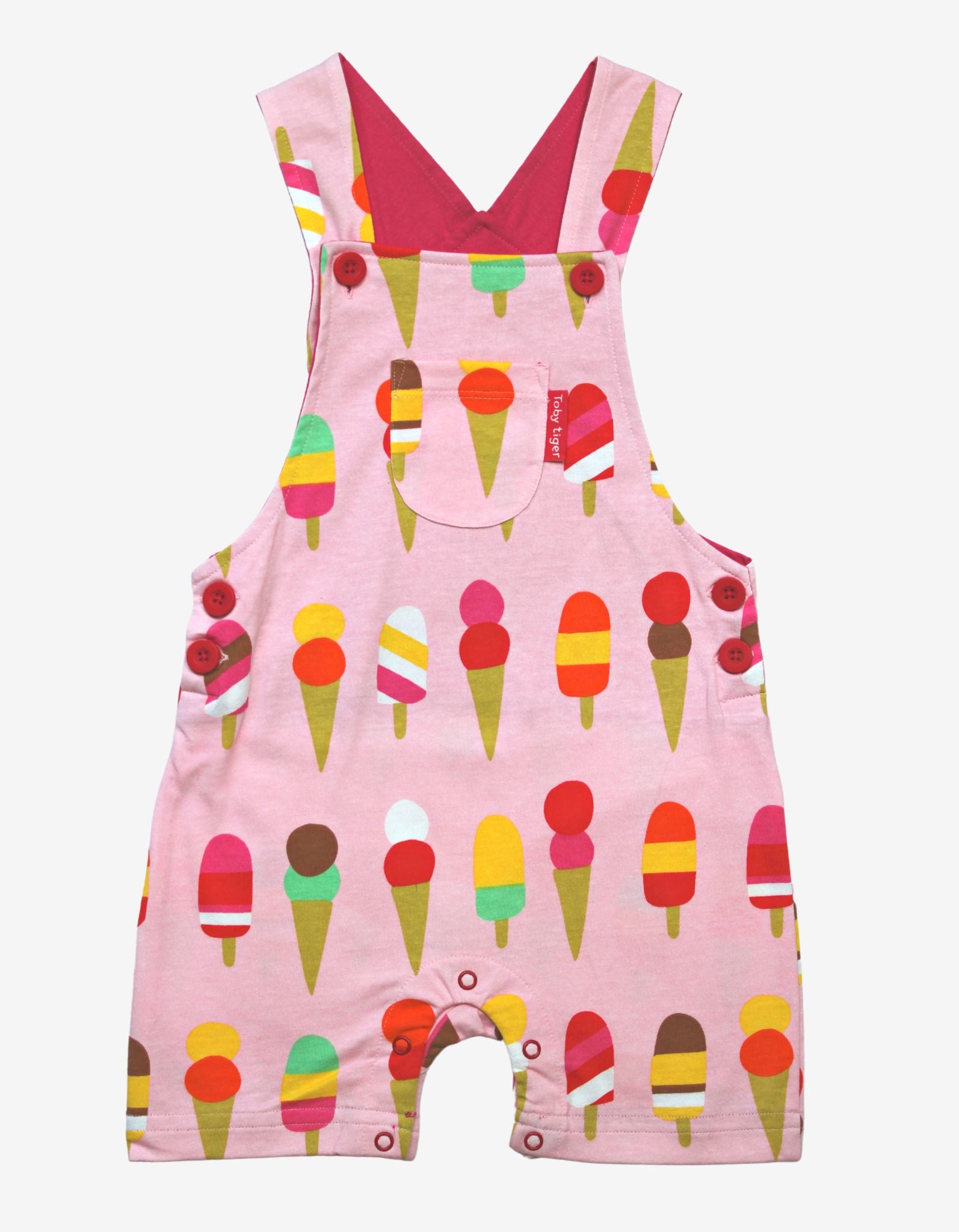 Organic Ice Cream Printed Dungaree Shorts