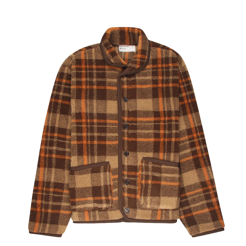 Sherpa Fleece Lancaster Jacket Brown Check