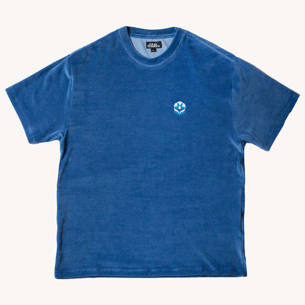 Blue Flower Bolivia Velour T- Shirt - Navy Blue