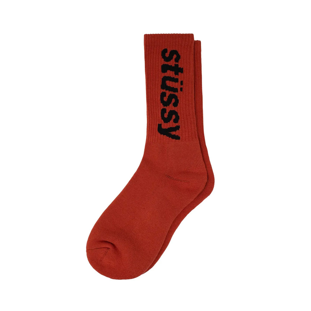 Helvetica Crew Socks Chili/black