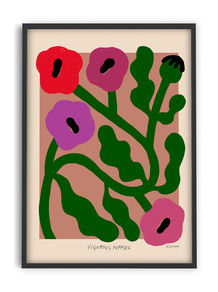 Vigorous Poppies Poster