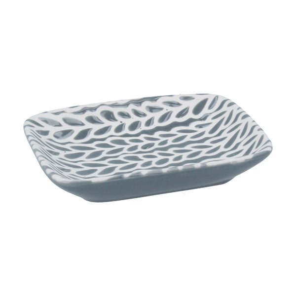 Gisela Graham Ceramic Mini Trinket Dish - Grey & White