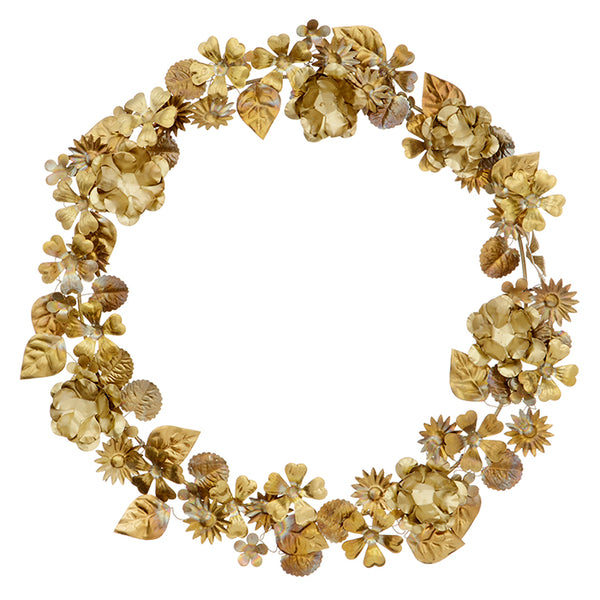 Large Golden Floral Wreath