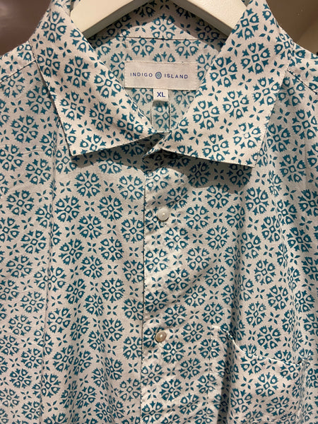 Indigo Island Men's Cotton Shirt In Flores