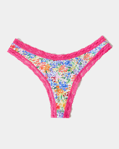 Trouva: Stripe & Stare Single Thong In Raspberry Wildflower